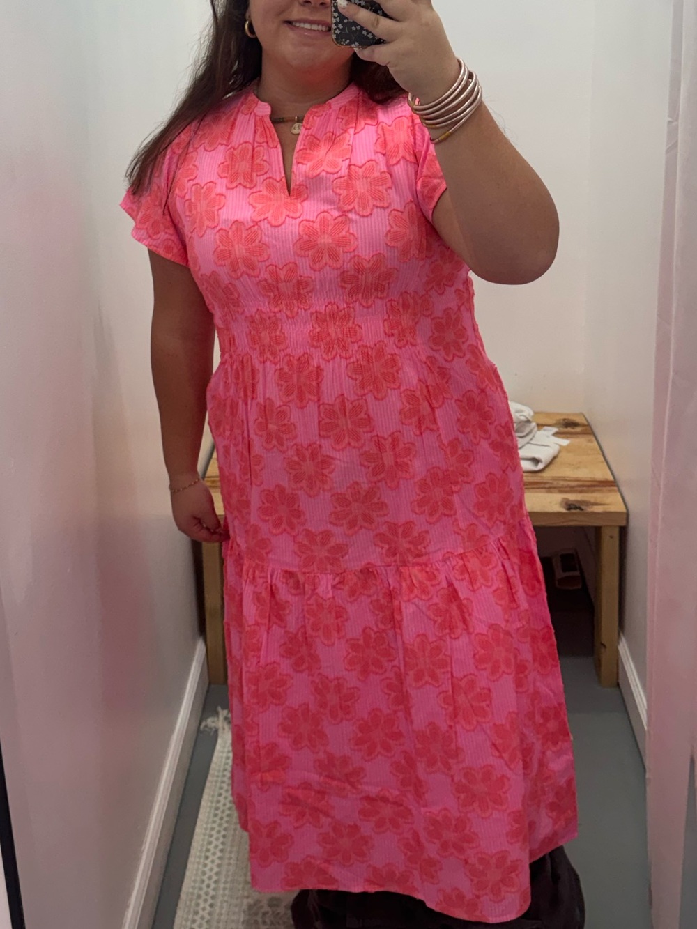 Uncle Frank Pink Floral Maxi Dress